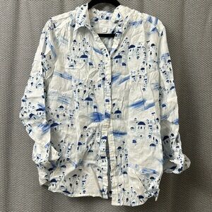 Blue and white charter clue blouse